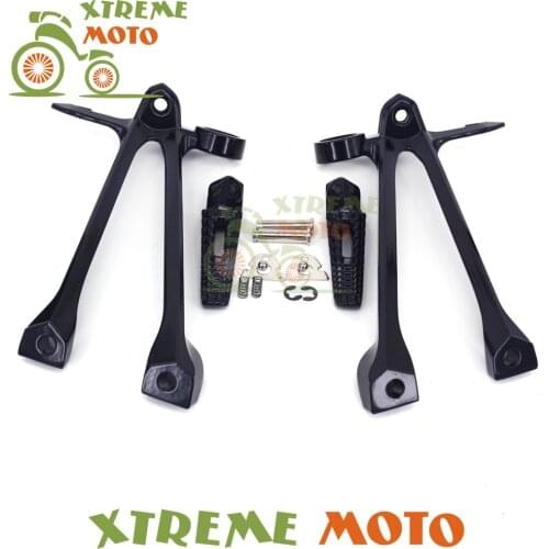 Motorcycle Motocross Black Rear Passenger Footrests Foot Pegs Rests Pedal Tripod Brackets Mount For Suzuki GSXR1000 09 10