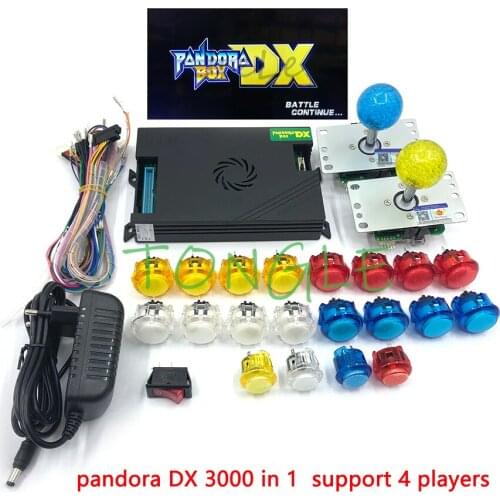 DIY Arcade Kit Sanwa Joystick Pandora Box DX family version 3000 in 1 have 3d and 3P 4P game Can save game progress function