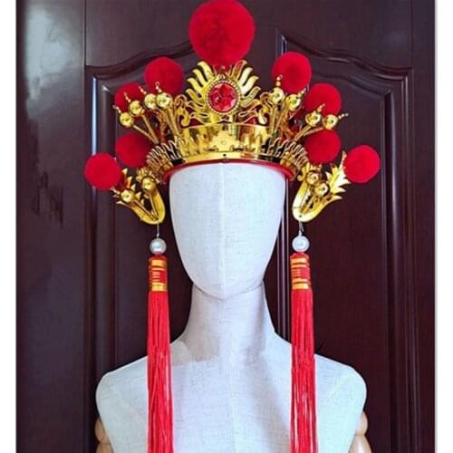 Adults Peking Opera Costume Accessories Acrobatic Dance Hats Funny Hat Headwear Festival Stage Performance