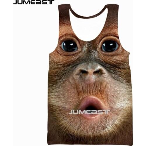 Jumeast Brand Men/Women 3D Printed Vest Gorilla And Monkey Short Sleeve Sport Pullover Summer Tank Tops Tees