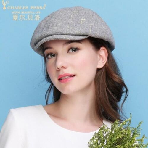 Charles Perra Brand Autumn New Peaked Cap Unisex Men Women Casual Warm Winter Caps Casual Fashion Wool Cap 4249