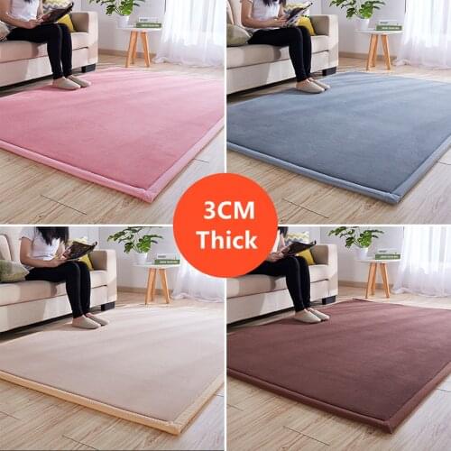 Kids Room Crawling Carpets For Living Room Bedroom Area Rugs 3CM Thick Coral velvet Japanese tatami Floor Mat Child Play Carpet