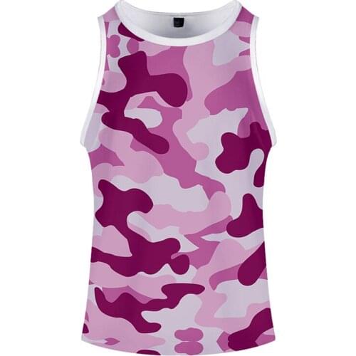 Colorful Camouflage Print Fashion 3d Bodybuilding Tank Tops Sleeveless Men Women Fitness Vest O-neck Casual Sport 3D Clothes 4XL