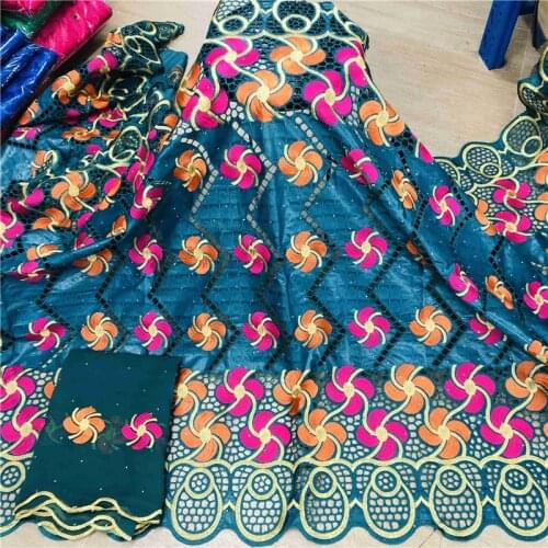 Bazin riche 2021 nouveau african lace fabric quality lace nigerian lace fabric Classic green materiel couture h21-74
