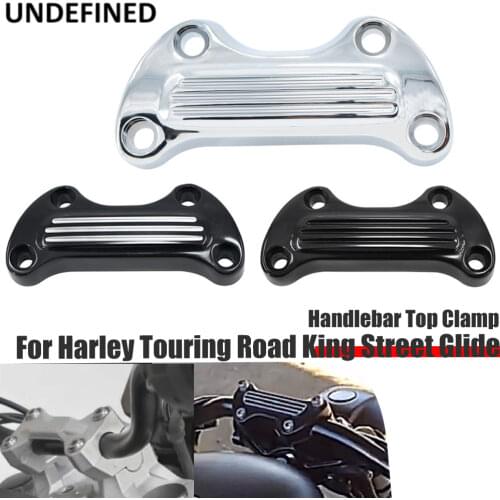 Motorcycle Handlebar Risers Top Clamp Bar CNC Riser Mount Cover for Harley Touring Road King Street Glide Dyna Fat Boy 1974-2017