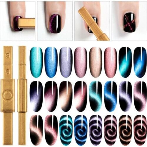 Multi-function Nail Art Magnet Stick Cat Eyes Magnet for Nail Gel Polish 3D Line Strip Effect Strong Magnetic Pen Tools Manicure