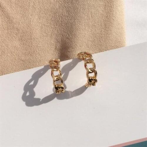 Fashion C Shape Simplicity Gold Earrings Womens Charming Chain Woven Jewelry Earrings Korean Style Jewelry Accessories