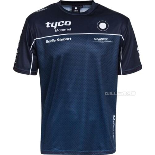 Motorcycle Motocross MX off-road Bike T-Shirt for BMW Race Riding Blue Jersey