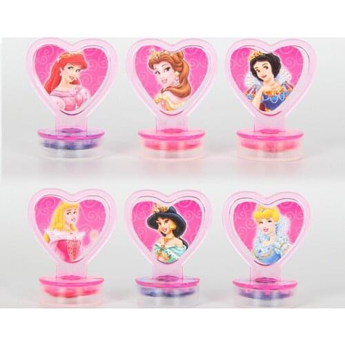 6pcs Disney Princess Color Seal Childrens Cute Medal Set School Office Prize Student Writing Painting Seal Supplies Gift
