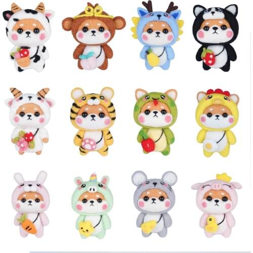 Non-Finished felt kit Watermelon Fox Head Rabbit Cute Animal wool needle felting Fashion Handmade DIY Doll Toy Material Package