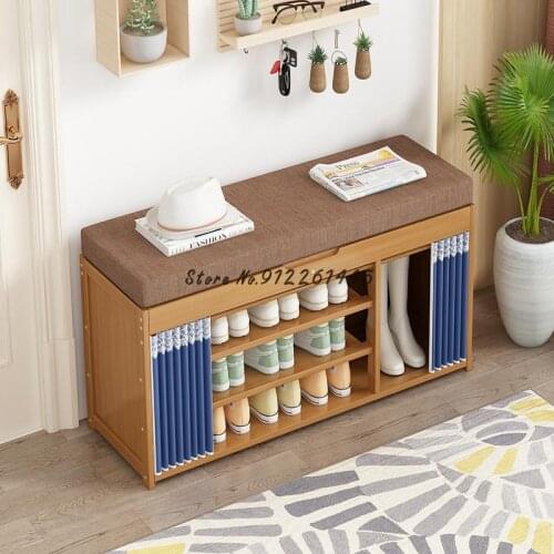 The floor shoe cabinet and stool are integrated, and the shoe stool is replaced. The household Nanzhu enters the door stool, and