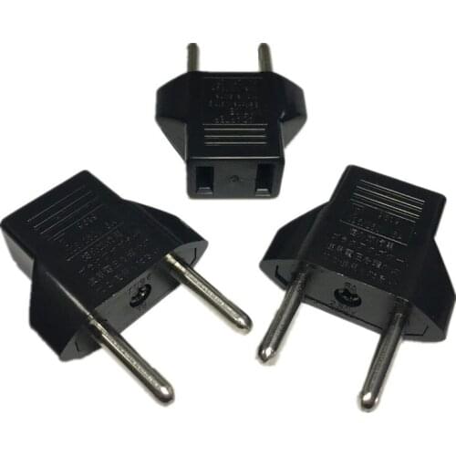 6A EU Adapter Plug USA to Euro Europe Wall Power Charge Outlet Sockets US 2 Flat Pin to EU 2 Round Pin Plug Socket Adapter