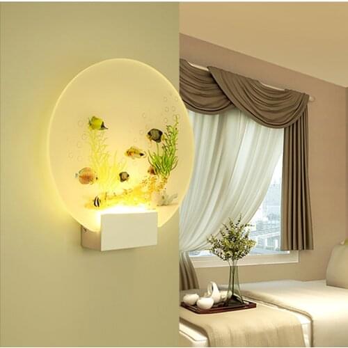 LED Wall Lamp Acrylic Plant Mural Sconce Light Indoor Decoration Wall Light for Bedroom Bedside Stairs Foyer Living Room Aisle