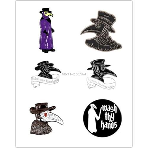 New 20Pcs Halloween Party Doctor Alloy Brooch Lapel Pin Action Figure Toy
