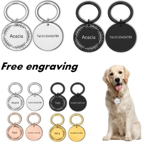 Personalized Pet ID Tag for Cat Dog Collar Accessories Custom Engraved Necklace Chain Charm Supplies For Dog Tag Name Products