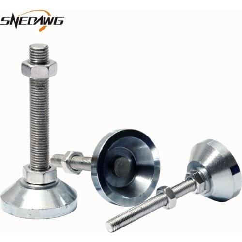 Adjustable Foot Cups 80mm/100mm Diameter Stainless Steel Base 150mm Thread Length Articulated Leveling Foot Furniture Foot Pad
