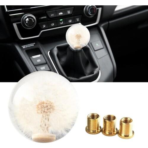 1 Set Shift Knob Easy to Shift Dandelion Pattern Transparent Non-slip Shifter Gear Knob for Car Interior Auto Replacement Parts