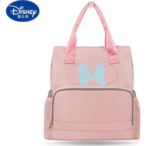 Disney Mickey Minnie diaper bag practical backpack mother bag wave point multi-function large capacity bottle insulation handbag