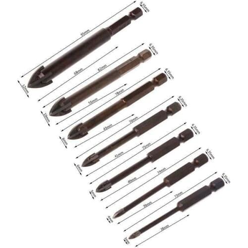 Carbide Point Spear Head Drill Bit With 4 Cutting Edge For Ceramics Granite Tile Woodworking Power Tools Hot