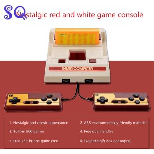 Built-in 500 models + 132 game cards Nostalgic Red and White TV Game Early Connect 4K TV AV output