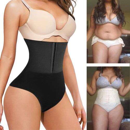 Women High-Waist Seamless Waist Trainer Body Shaper Briefs Firm Control Tummy Thong Shapewear Panties Girdle Slimming Underwear