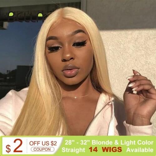 Bella Blonde Synthetic Lace Front Wig 26"28"32" Long Straight Hair Light Color Black 99J 613 Blonde Wigs For Black Women Cosplay
