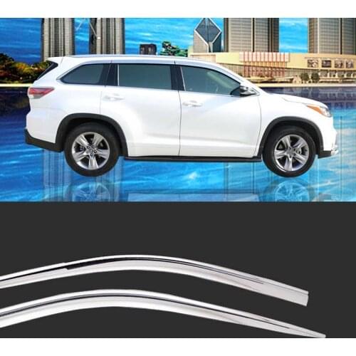 1 Set Brand New Chrome Side Vent Sun Shade Window Visors Rain Guard Deflectors For Toyota Highlander 2015-2018