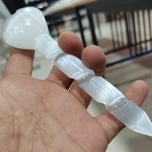 1 Pcs 150mm Natural white hand carved The Arrow Of Love gypsum tower selenite Cupids arrow point