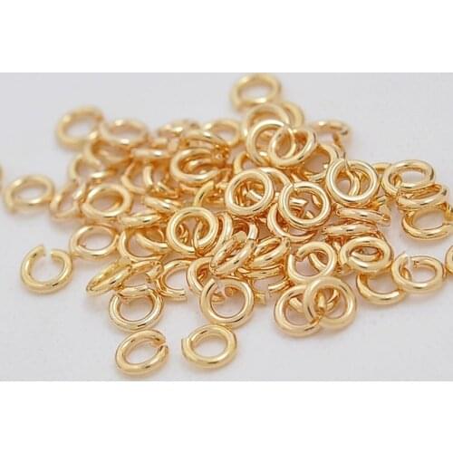 100pcs Routine 24K Gold Color High Quality Plated Brass Open Jump Rings Multi Size Split Wholesale DIY Jewelry Making Findings