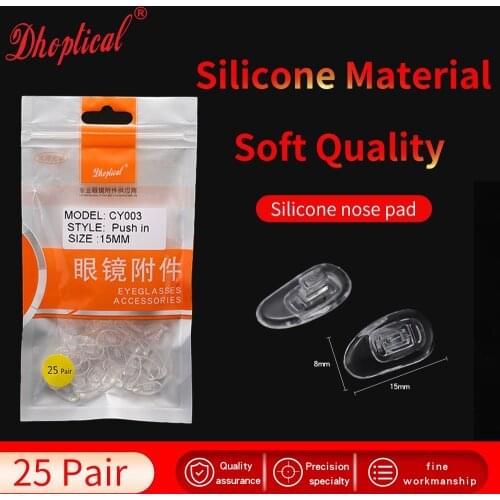 25 pair silicone nose pad push in screw in eyewear part accessories CY001 by dhoptical