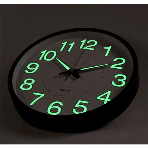 3 years warranty Wall Clock DIY 3D Silent Clock Glow Luminous Hanging Clock Brief Quiet DIY Quartz Wall Clock Modern