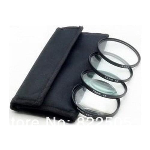 4 pcs 43mm 43mm Close up Macro +1 +2 +4 +10 SLR Lens Filter Kit Set + Free filter case For 43mm Lens filter
