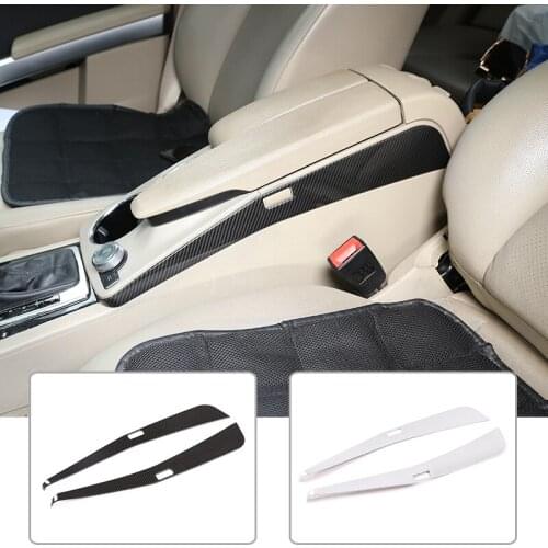 ABS Carbon Fiber Silver For Mercedes Benz GLK Class X204 300 2008-2015 Car Interior Armrest Box Decorative Cover Stickers Trim