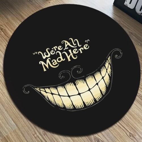 Anime Alice In Wonderland Smile Face Doormat Floor Mat Round Carpet Rug Home Carpet Hotel Living Room Floor Mats Anti Slip