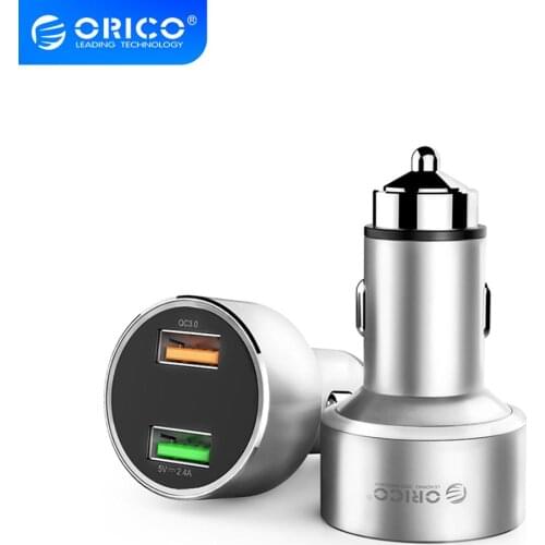 ORICO QC3.0 Car Charger Dual USB Ports 30W Max Car-charger Car Cigarette Lighter for iPhone Samsung Mobile Phone Tablet