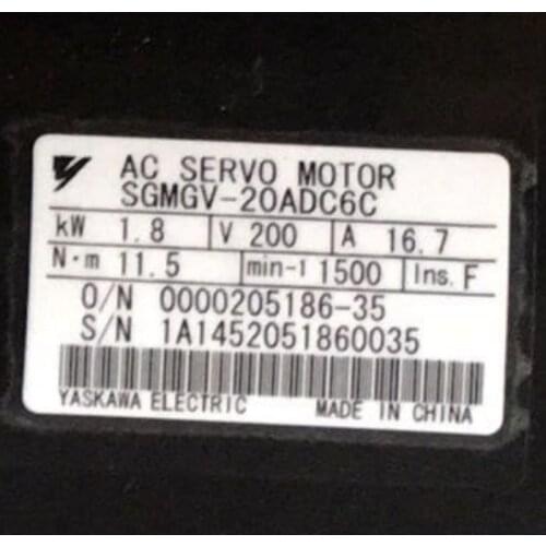 Used Tested Working SGMGV-20ADC6C AC SERVO MOTOR