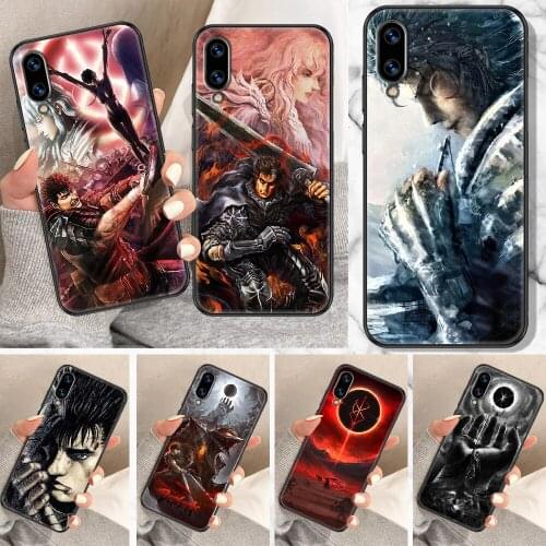 Berserk Guts Anime Phone Case For Huawei Honor 6A 7A 7C 8A 8X 8 9 9X 10 10i 20 Lite Pro black fashion cover painting back 3D