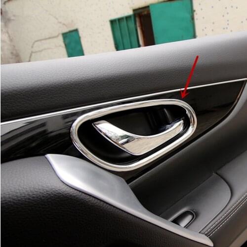 FOR NISSAN QASHQAI J11 2014 2015 2016 ABS CHROME INNER DOOR HANDLE COVER BEZEL GARNISH TRIM INSIDE FRAME BOWL CAR ACCESSORIES