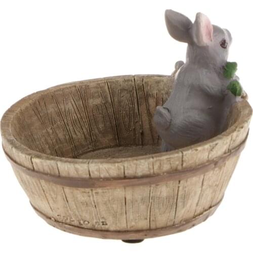 Home Yard Flower Succulent Bonsai Trough Gray Rabbit Plant Bed DIY Pot