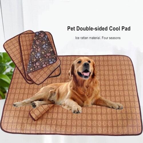 Pet dog ice rattan double-sided mat for dog mat summer mat cat blanket breathable petbed summer washable small medium large dogs