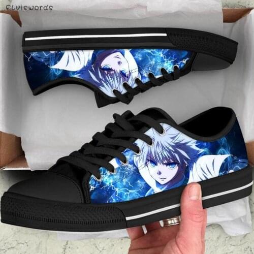 ELVISWORDS Women Shoes Anime Demon Slayer Blade Print Fashion Low-top Style Vulcanized Shoes for Ladies Female Comfort Footwears