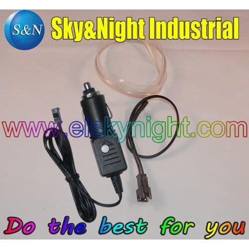 Ice blue-EL Skirt Wire+12V Controller with Cigar lighter (functions of Constant -Flashing-Off)