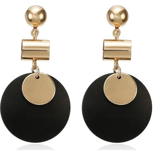 Personality Fashion Long Style Geometric Round Drop Earrings Wedding Anniversary Gifts