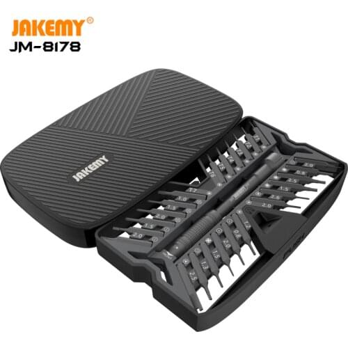 JAKEMY 26 in 1 Precision Screwdriver Set Magnetic Non-slip Hex Phillips Trox Screw Driver Bits for Mobile Phone Repair Hand Tool