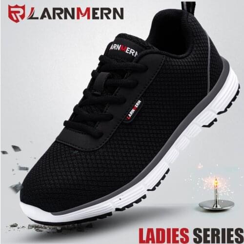LARNMERN Womens Safety Work Shoes for Women Lightweight Breathable Anti-Smashing Non-Slip Steel Toe Work Shoes Size 36-43