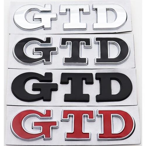 1pcs metal GTD Car logo sticker Rear Bumper tail door trunk sticker car rear Emblem sticker styling Accessories