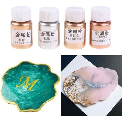 4 Colors Metal Brozne Golden Pearl Powder Epoxy Resin Colorant Glitter Marble Metallic Pigment Resin Dye Jewelry Making