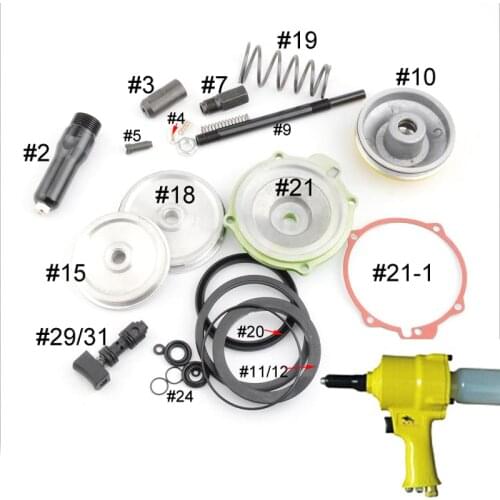 Pneumatic Air Hydraulic Pop Rivet Gun Riveter Industrial Nail Riveting Tool Back-up Parts Accessories