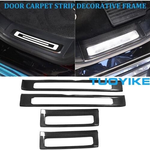 Real Carbon Fiber Interior Front Rear Door Carpet Strip Frame Cover Trim Sticker For Mercedes BENZ W464 G63 G500 G550 2019-20