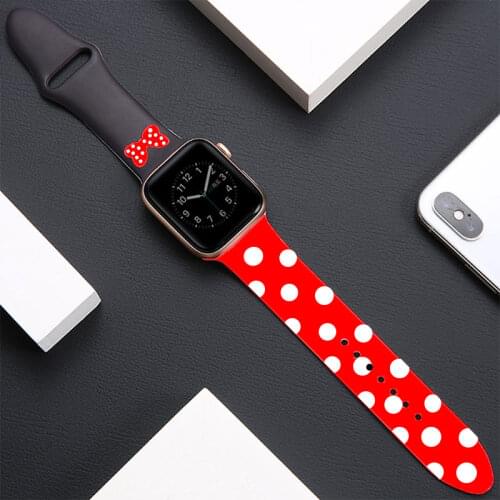 Cartoon Strap For Apple Watch Band 40mm 44mm Printing Silicone Belt Watchband Bracelet For Iwatch Series 6 SE 5 4 3 Accessories